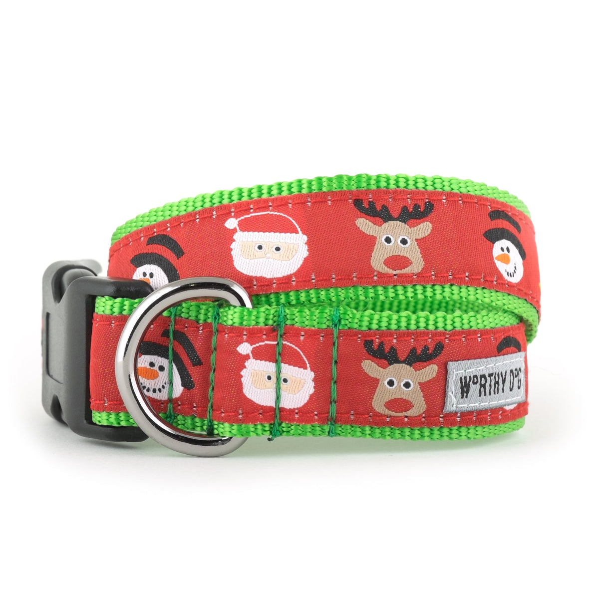 Merry Christmas! Dog Collar – Red, Sizes XS–XL