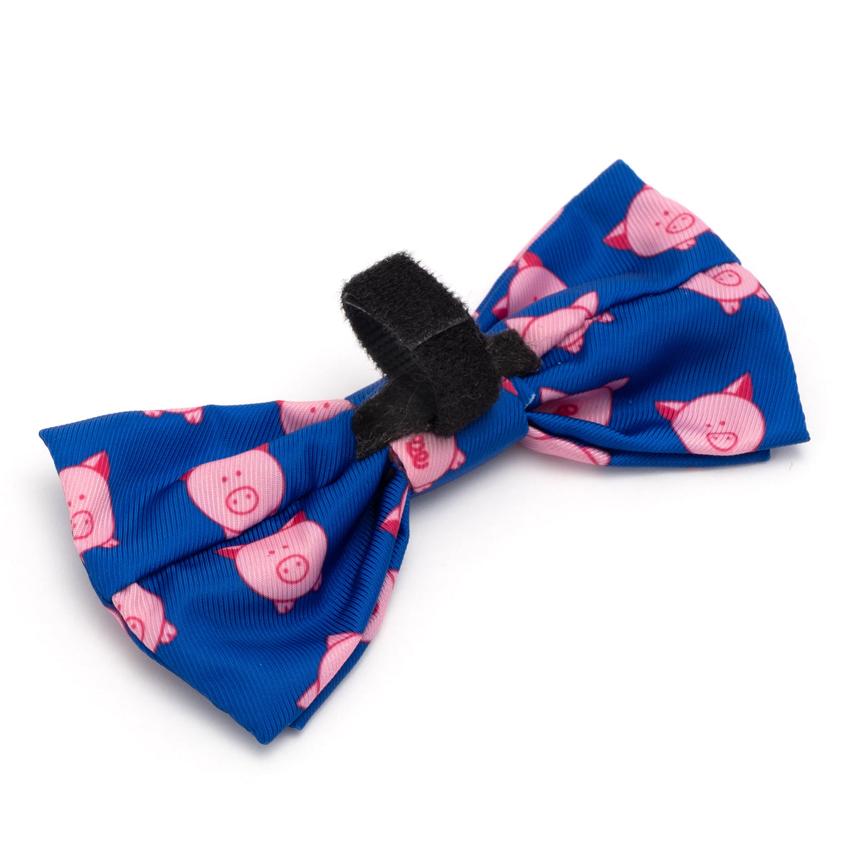 Wilbur Pig Dog Bow Tie – Polyester, Navy, Sizes S, L