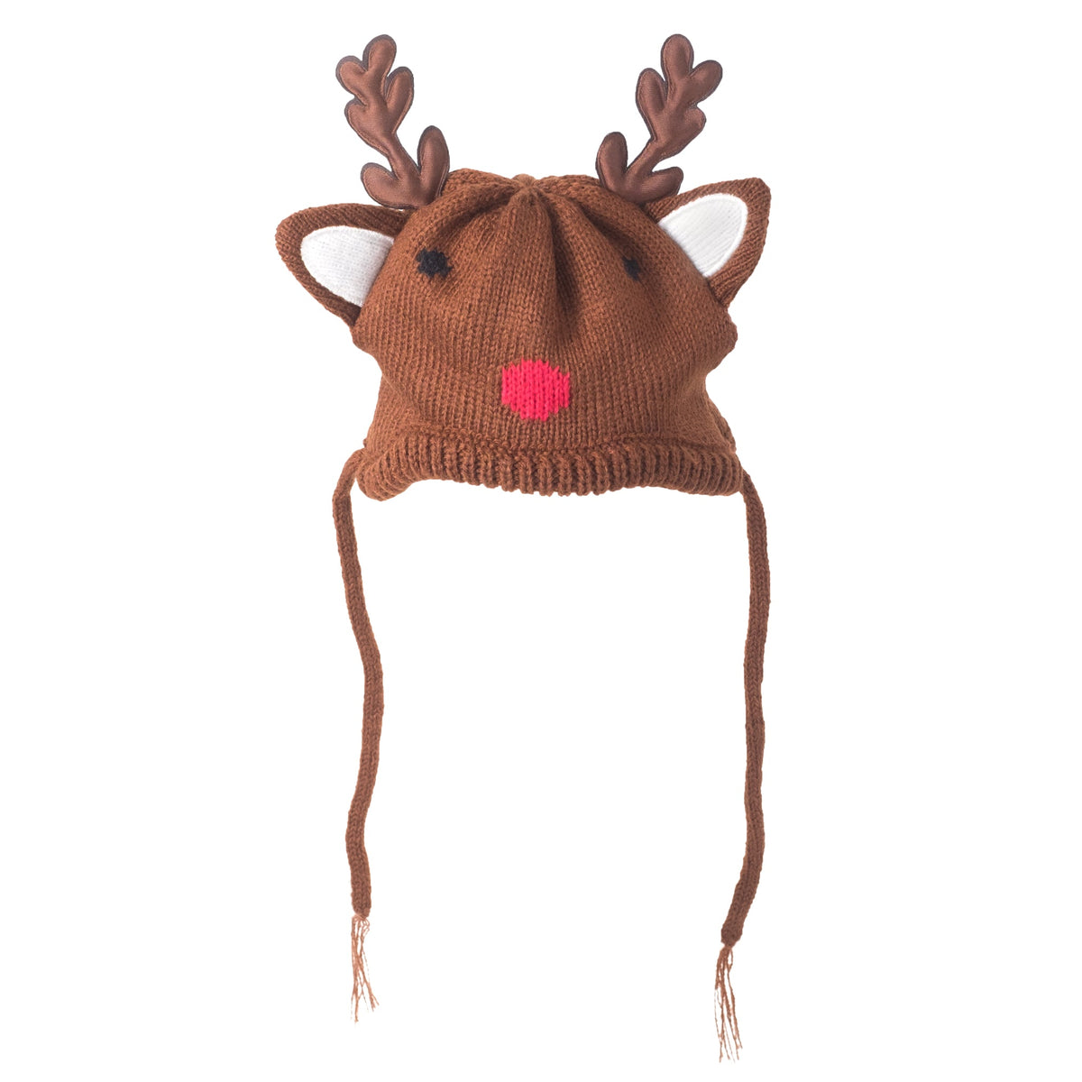 Reindeer Dog Hat – Acrylic, Brown, Sizes XS–L