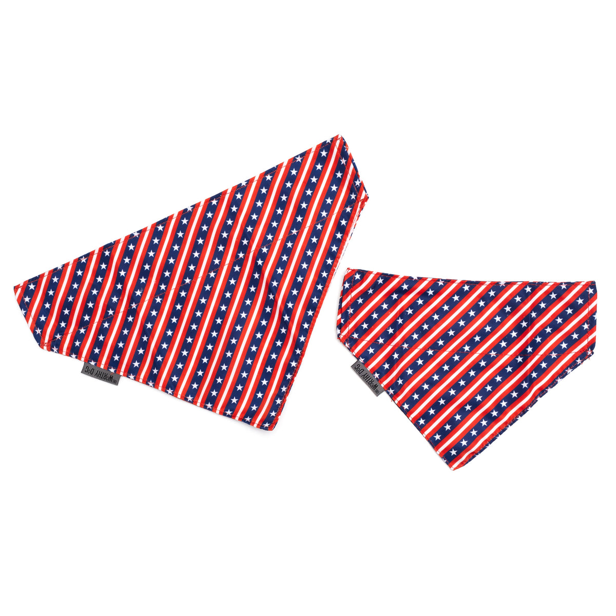 Bias Stars and Stripes Dog Slide-On Bandana – Polyester, Red/White/Blue, Sizes S, L