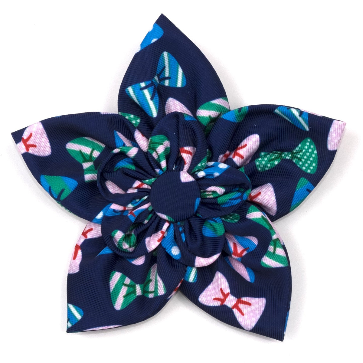 Bow Ties Dog Flower – Polyester, Navy, Sizes S, L