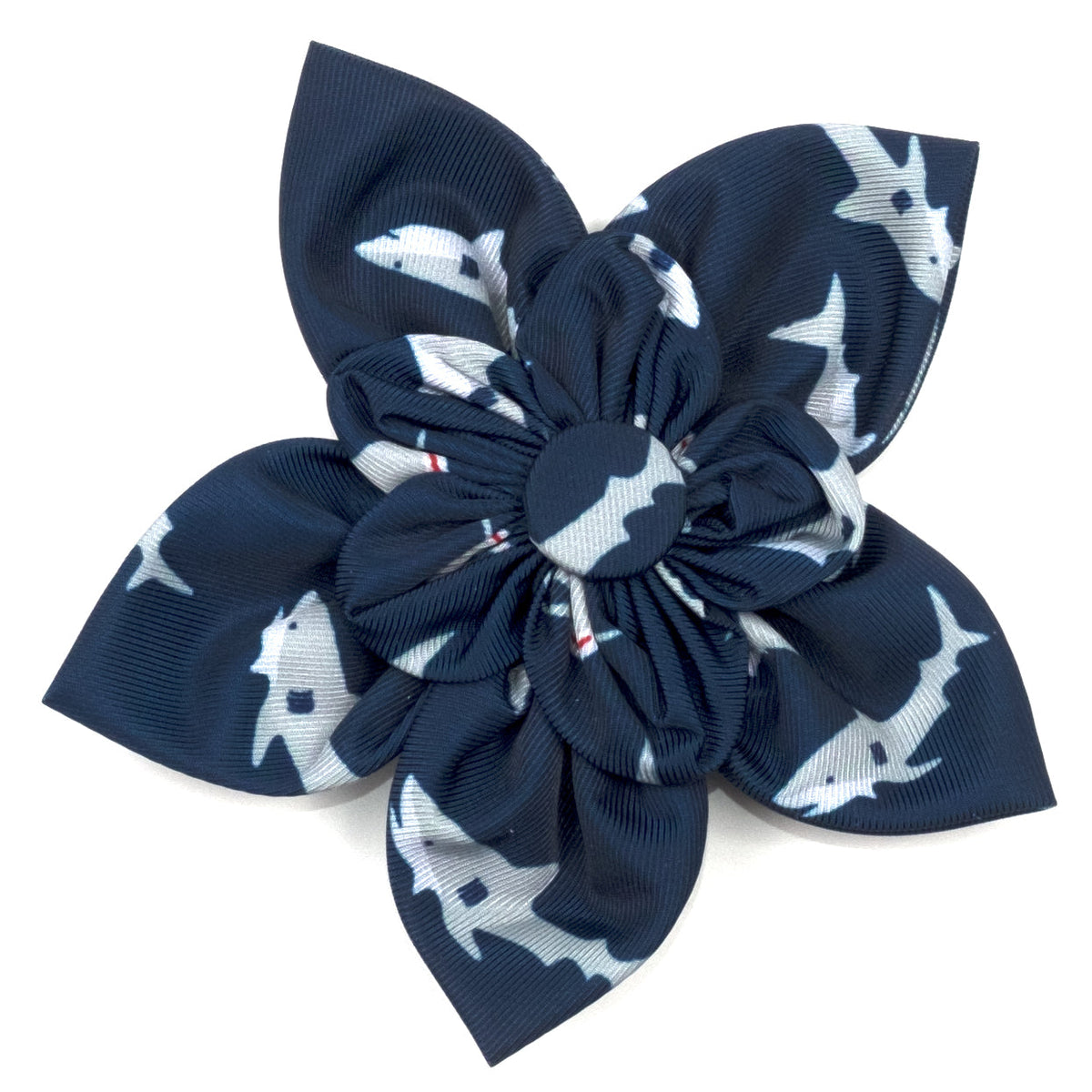 Jaws Dog Flower – Polyester, Navy, Sizes S, L