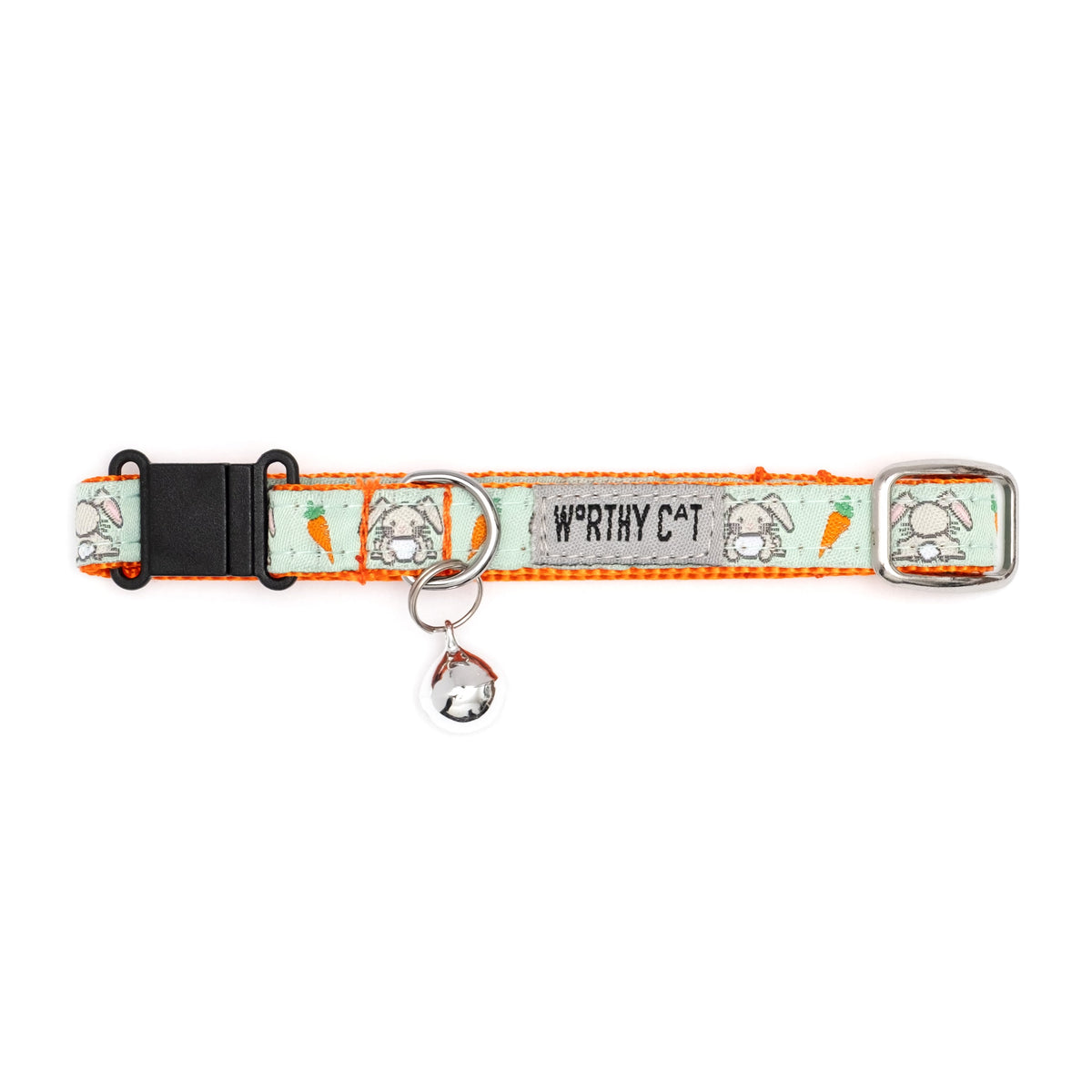 Bunnies Cat Collar – Mint Green, Size One Size