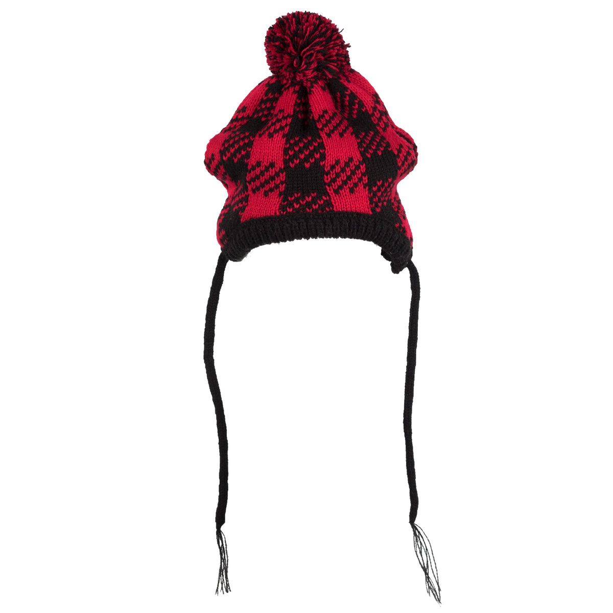 Buffalo Dog Hat – Acrylic, Black/Red, Sizes XS–L
