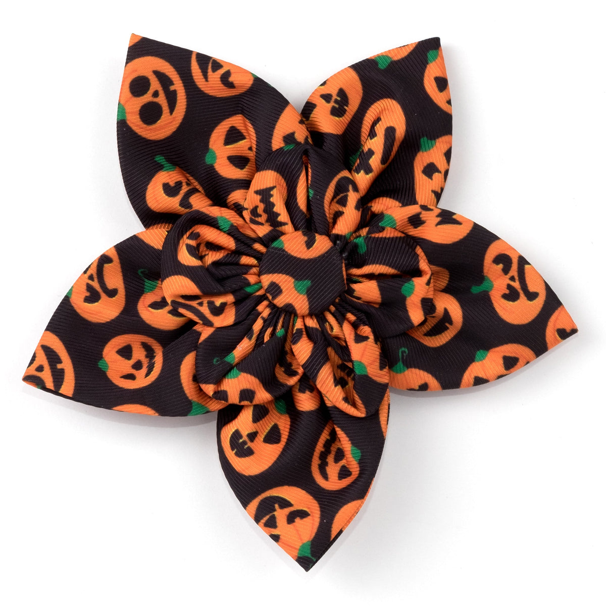 Jack-O-Lantern Dog Flower – Polyester, Black, Sizes S, L