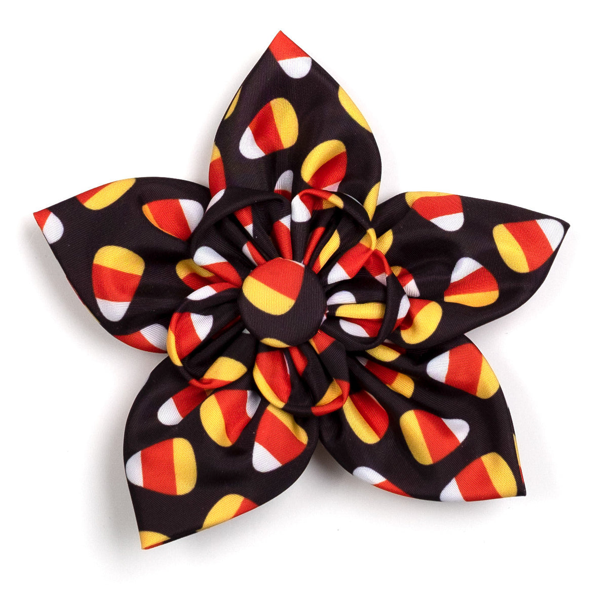 Candy Corn Dog Flower – Polyester, Black, Sizes S, L