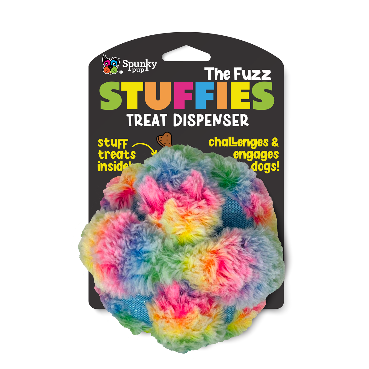 Spunky Pup Stuffies Treat-Dispensing Plush Toy β Fuzz / Regular