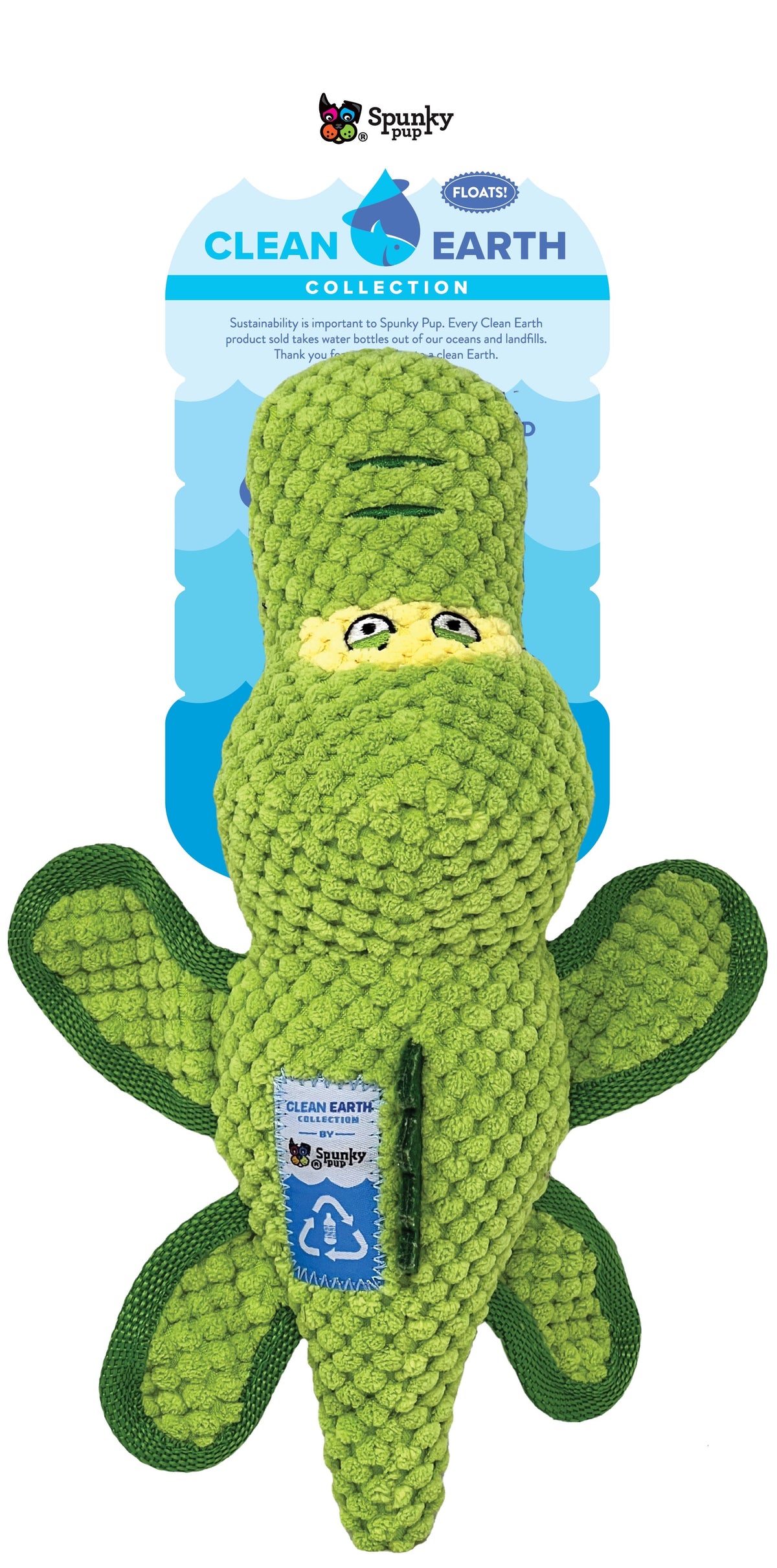 Spunky Pup Clean Earth Recycled Plush Toys – Gator