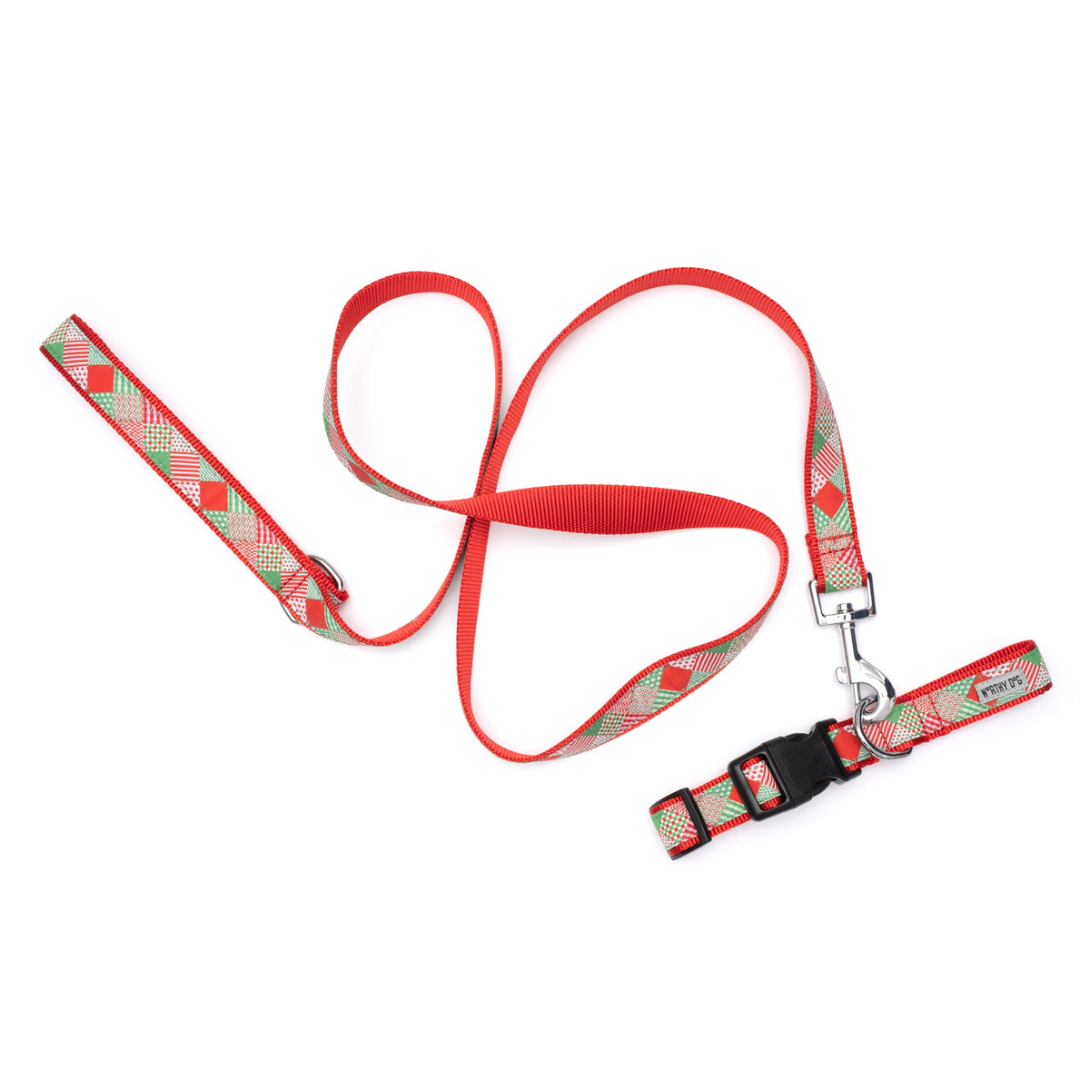 Americana Holiday Dog Leash – Red/Green, Size L