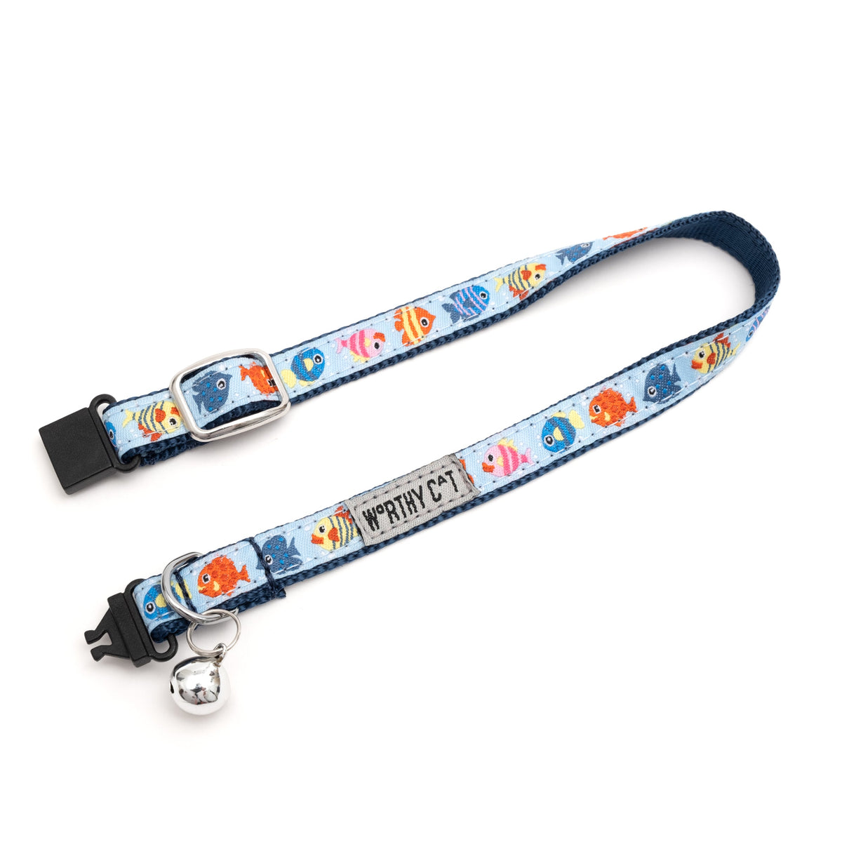 Fishy Cat Collar – Blue, Size One Size