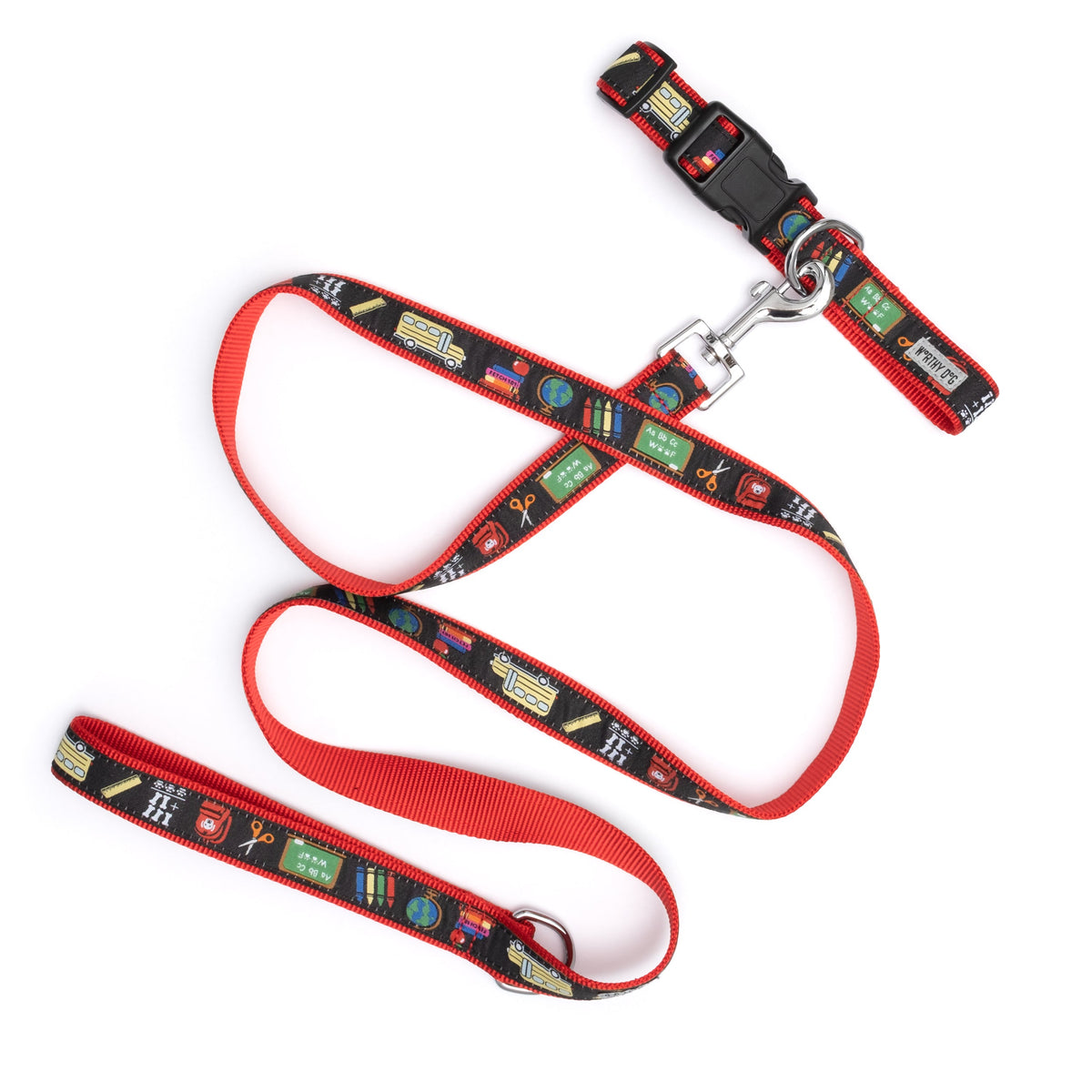K9 College Dog Leash – Black, Sizes S, L