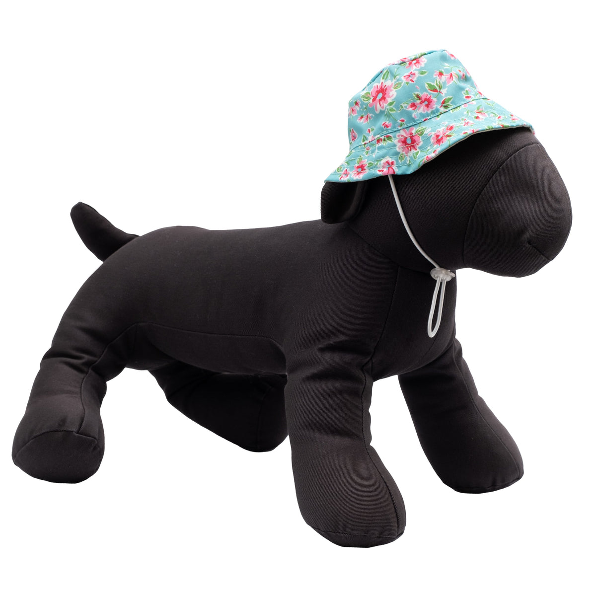 Watercolor Floral Bucket Dog Hat – Polyester, Teal, Sizes S–XL
