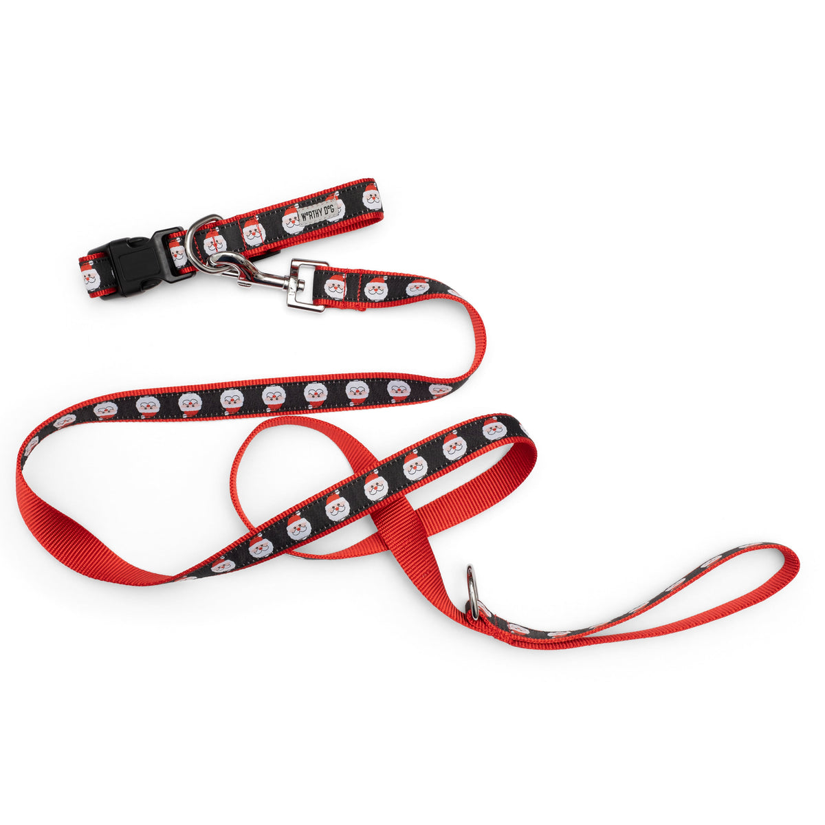 Black Santa Dog Collar in black, product view 3