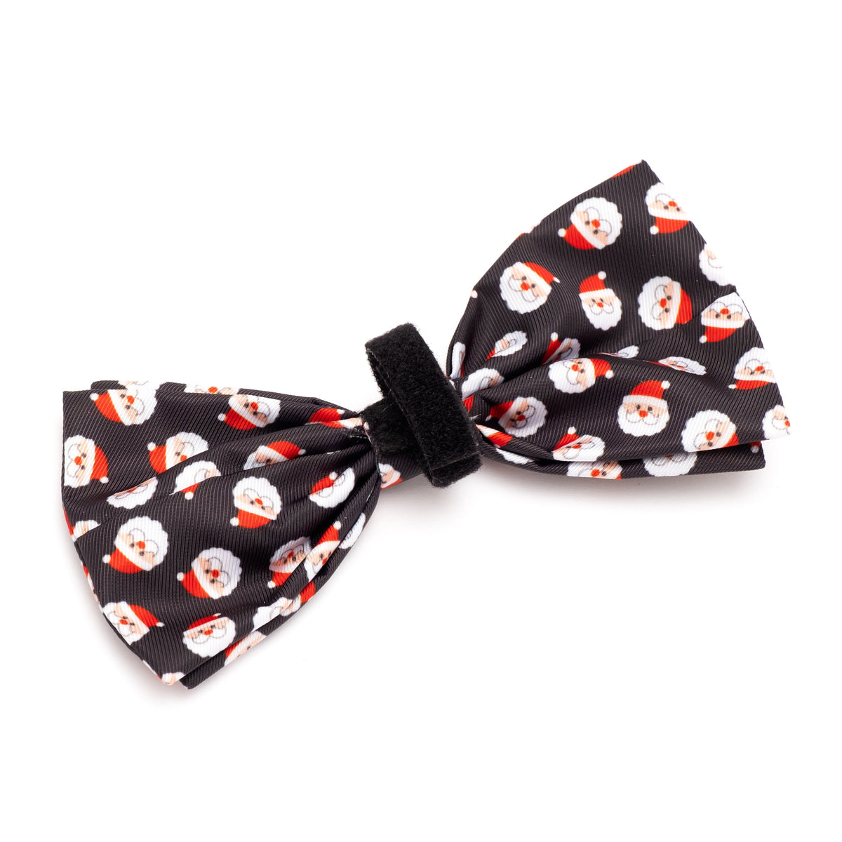 Santa Dog Bow Tie – Polyester, Black, Sizes S, L