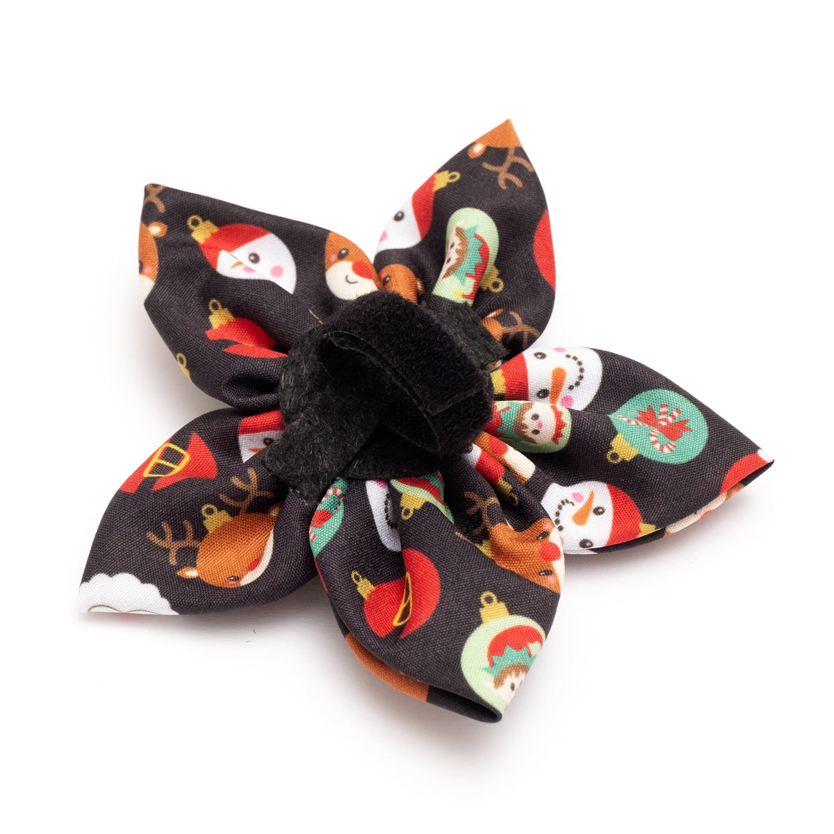 Deck the Halls Dog Flower – Polyester, Black, Sizes S, L