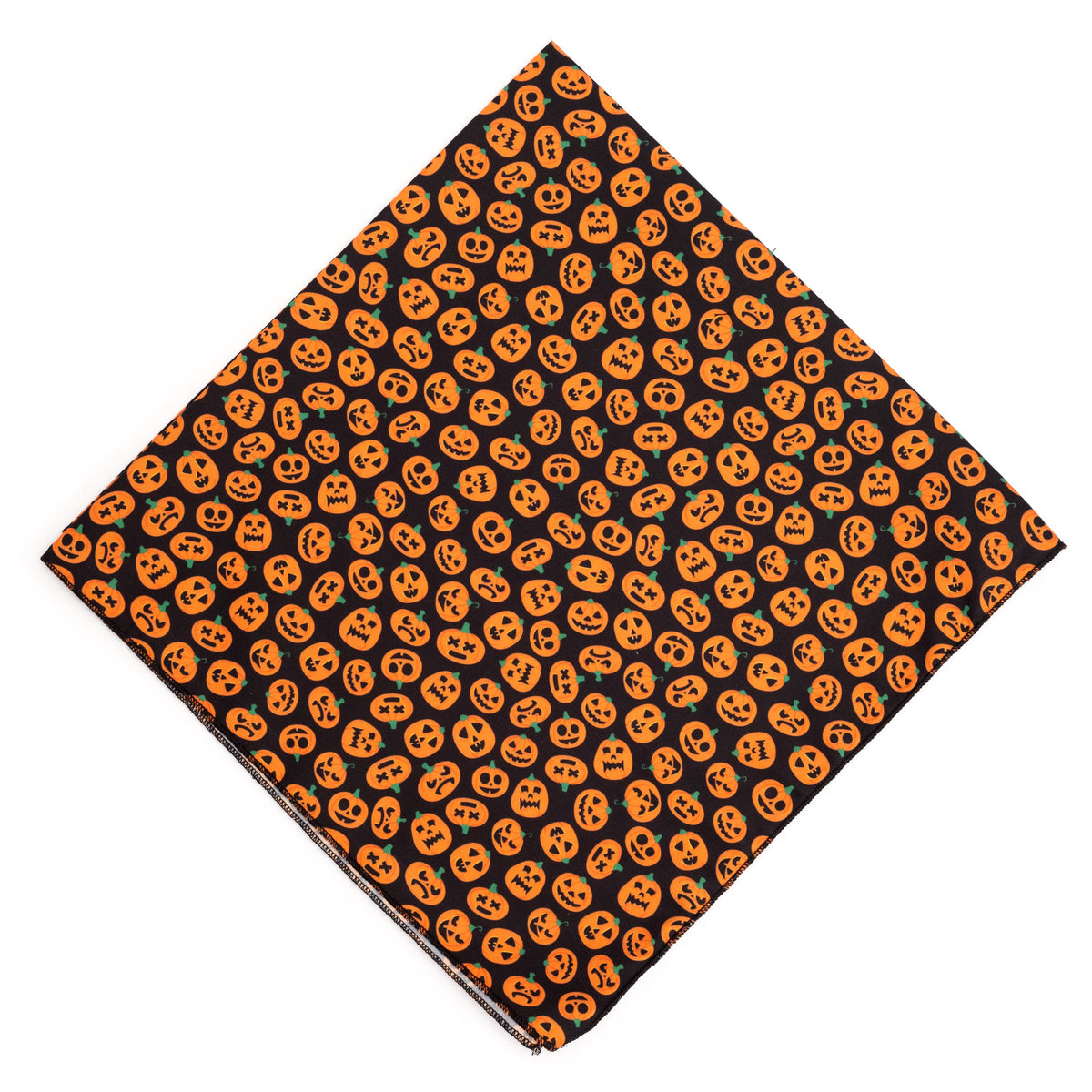 Jack-O-Lantern Dog Bandana – Polyester, Black, Sizes S, L