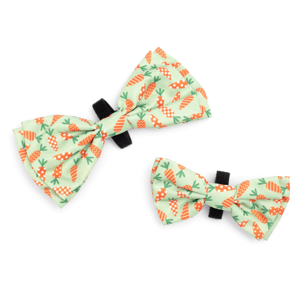 Crazy Carrots Dog Bow Tie – Polyester, Green, Sizes S, L