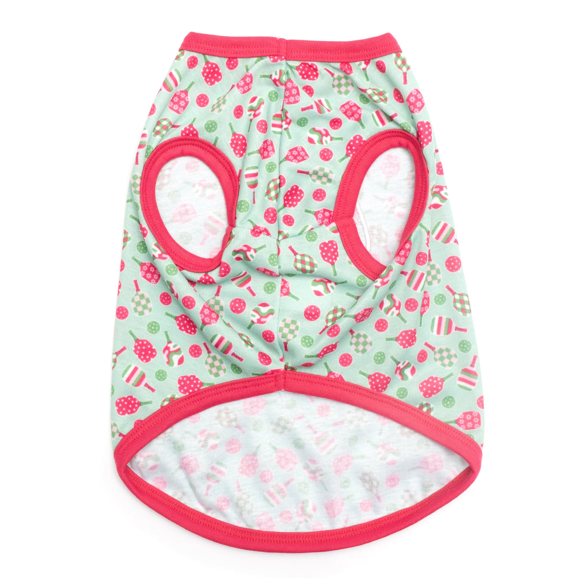 Pickleball Dog Tank Top – Polyester, Blue & Pink, Sizes XS–XXL