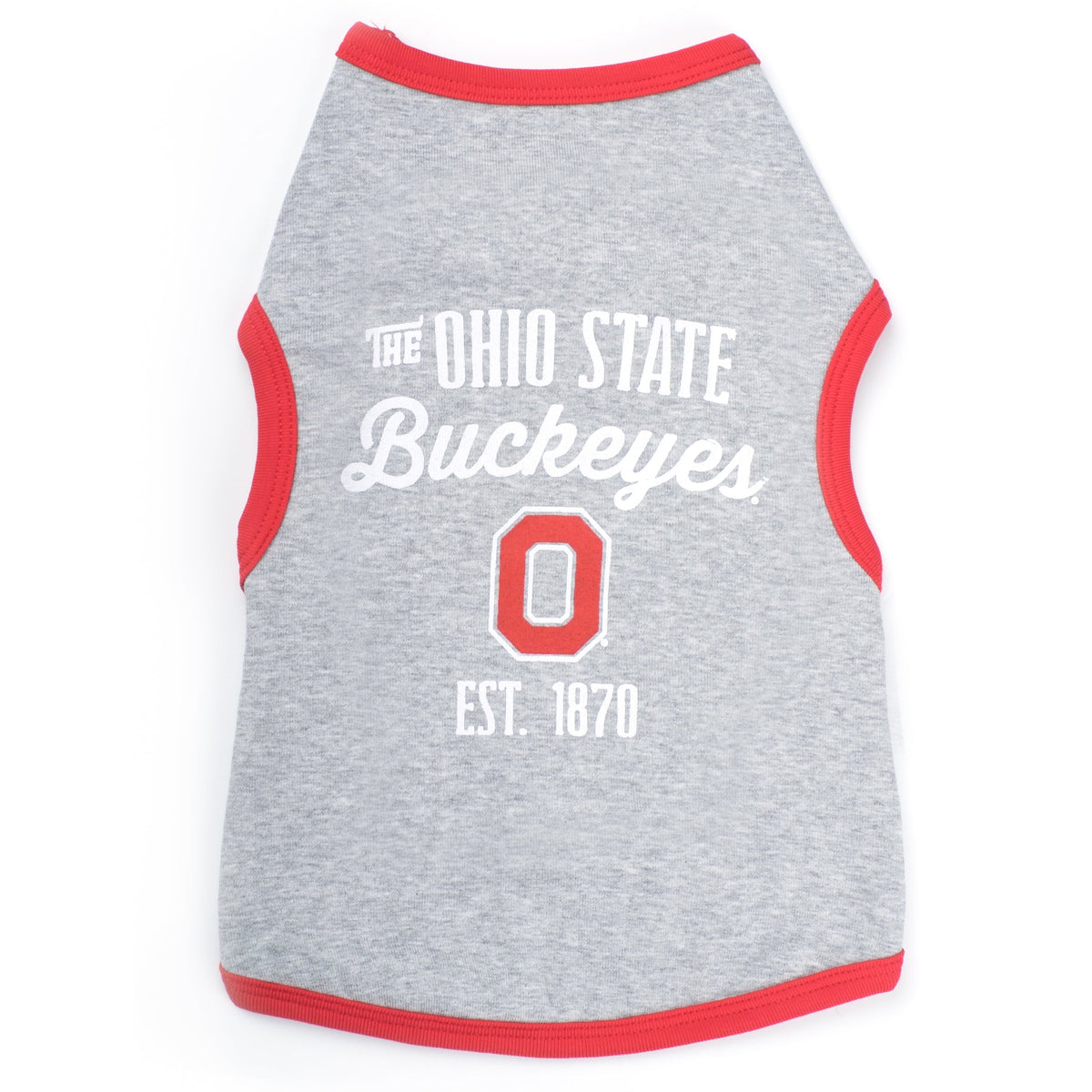 Ohio State Buckeyes Dog Tank Top – Cotton, Gray, Sizes XXS–XL