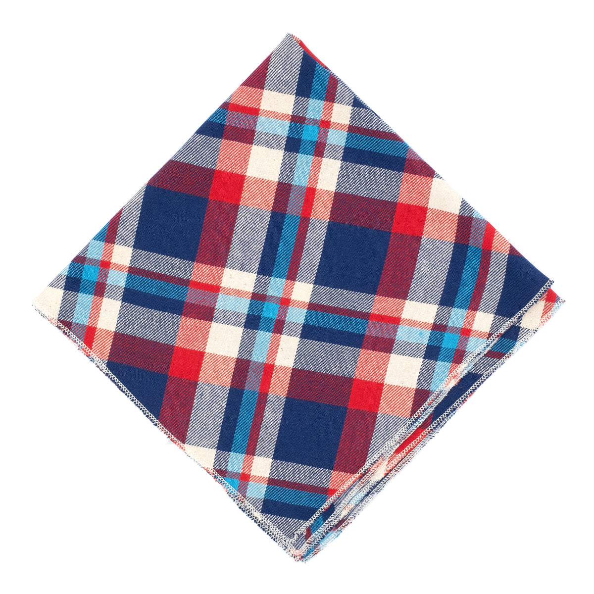 Navy/Red/Turq Dog Bandana – Cotton, Navy/Red Multicolored, Sizes S, L