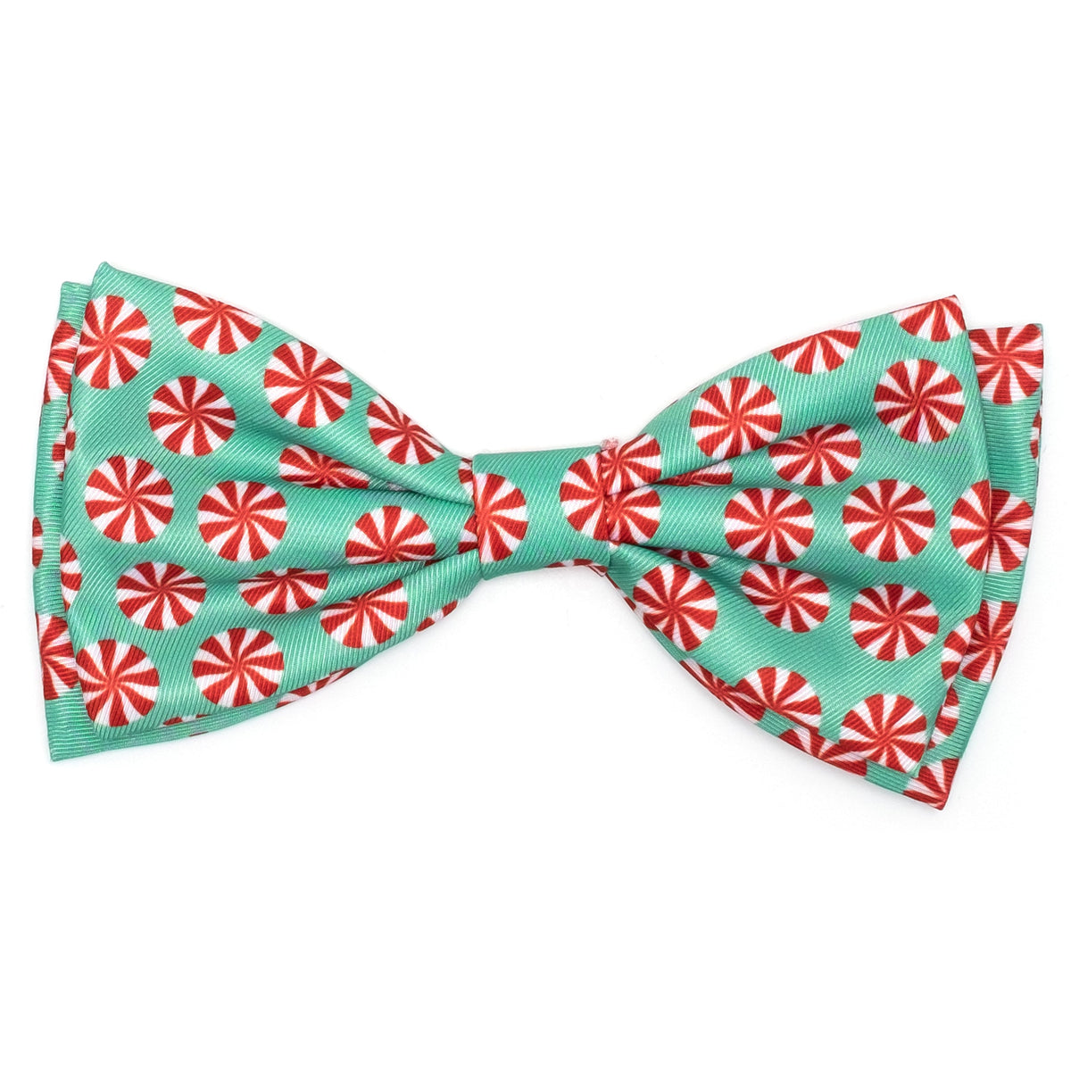 Peppermints Dog Bow Tie – Polyester, Green, Sizes S, L