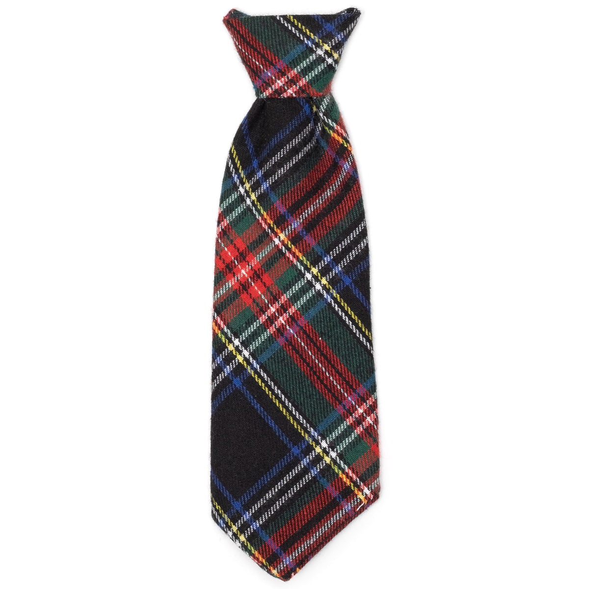 Black Stewart Dog Neck Tie – Cotton, Black Multicolored, Sizes S, L