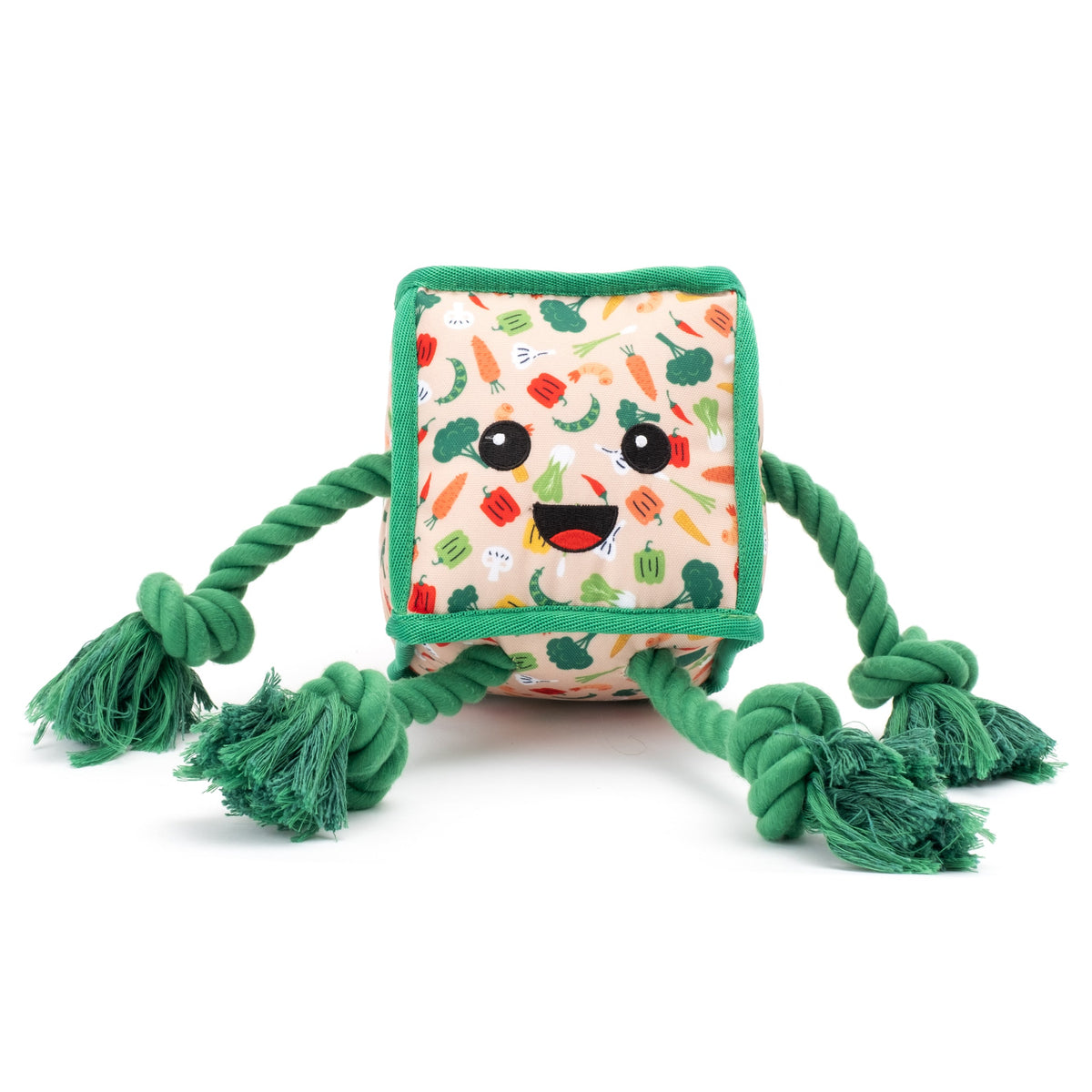 Tofu Stir Fry Squeaky Dog Toy in beige, product view 4