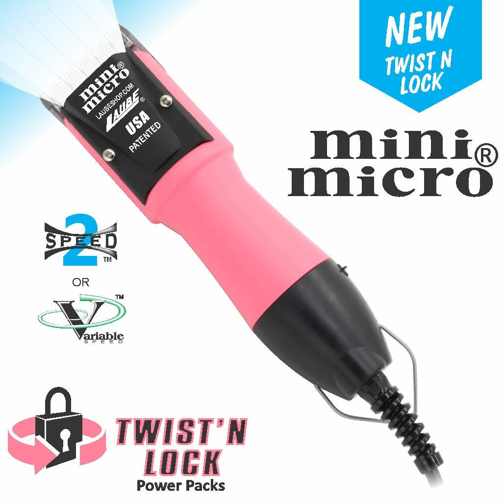 a pink and black electric tool