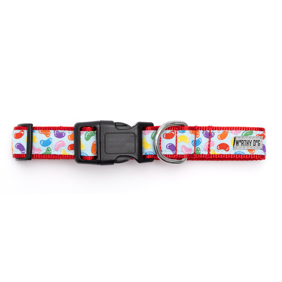 Blue Jelly Bean Dog Collar in blue, product view 3