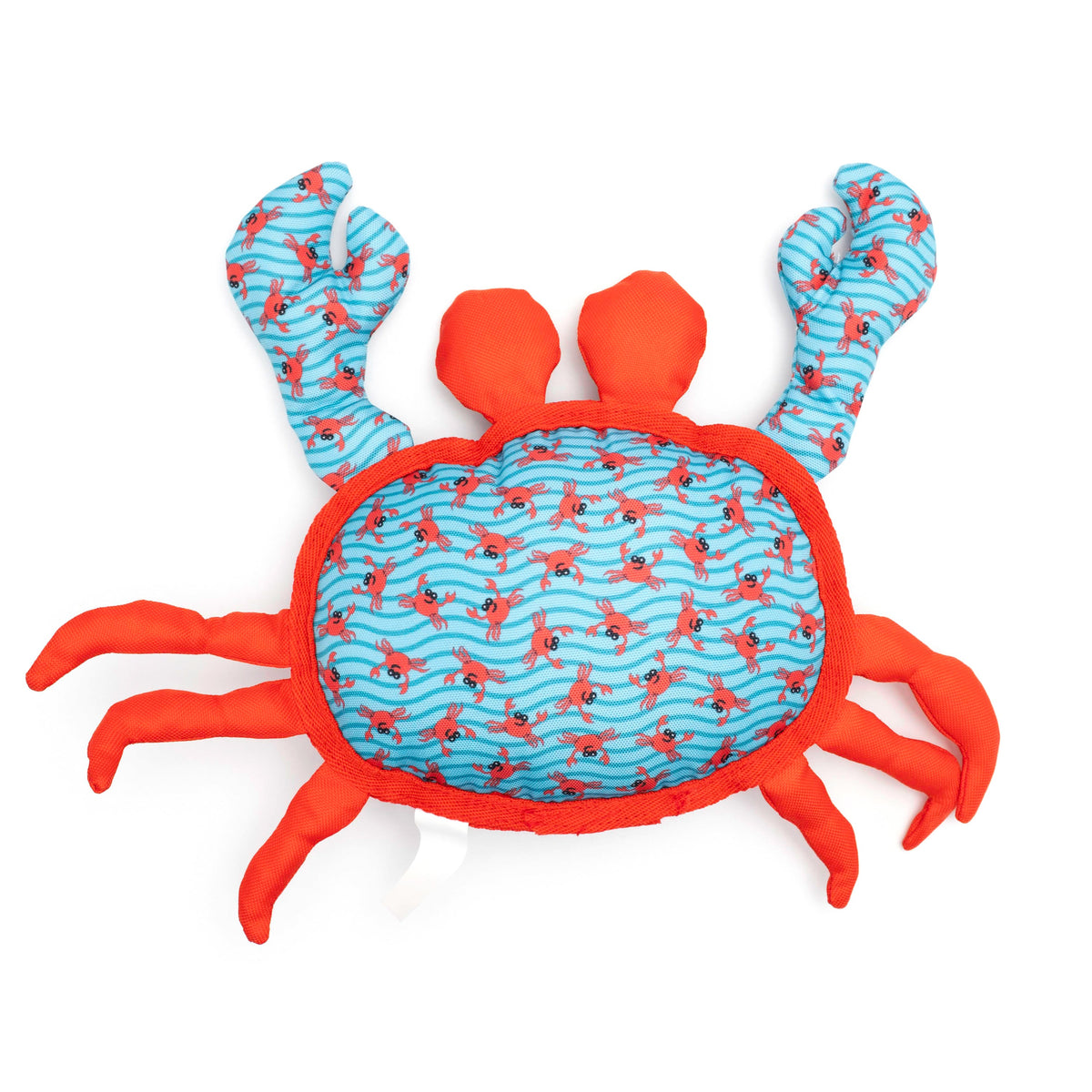 Crab Squeaky Dog Toy in teal, product view 3