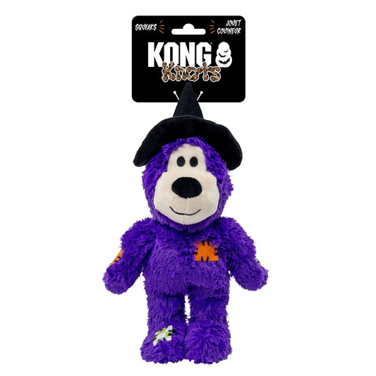 KONG Halloween Wild Knots Witch Bear Dog Toy - Purple, Medium/Large
