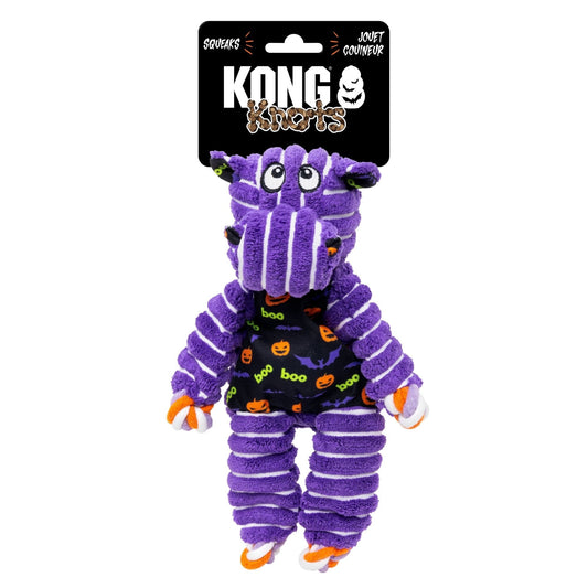 KONG Halloween Knots Hippo Dog Toy - Purple, Small/Medium