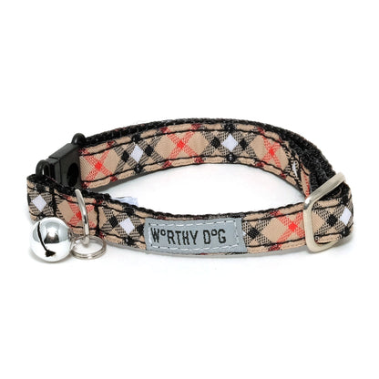 Bias Plaid Cat Collar – 4 colours, Size One Size