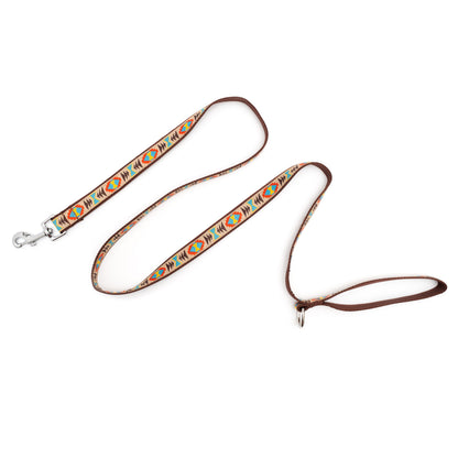 Santa Fe tan ribbon and nylon dog leash, product view 3