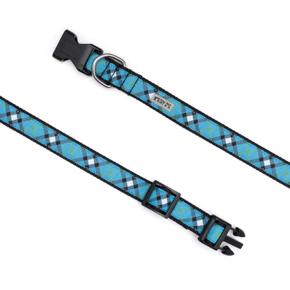 Bias Plaid Dog Collar – 5 colours, Sizes XS–XL