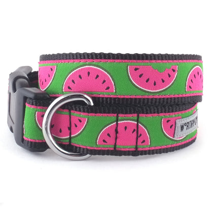Watermelon Dog Collar – Green, Sizes XS–XL