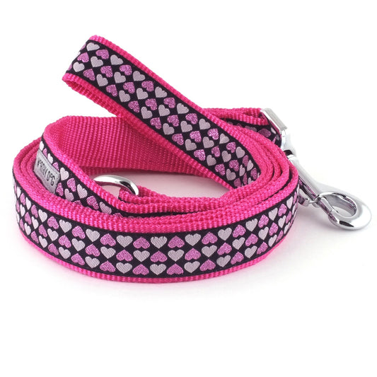 Hearts Dog Leash – Black, Sizes S, L