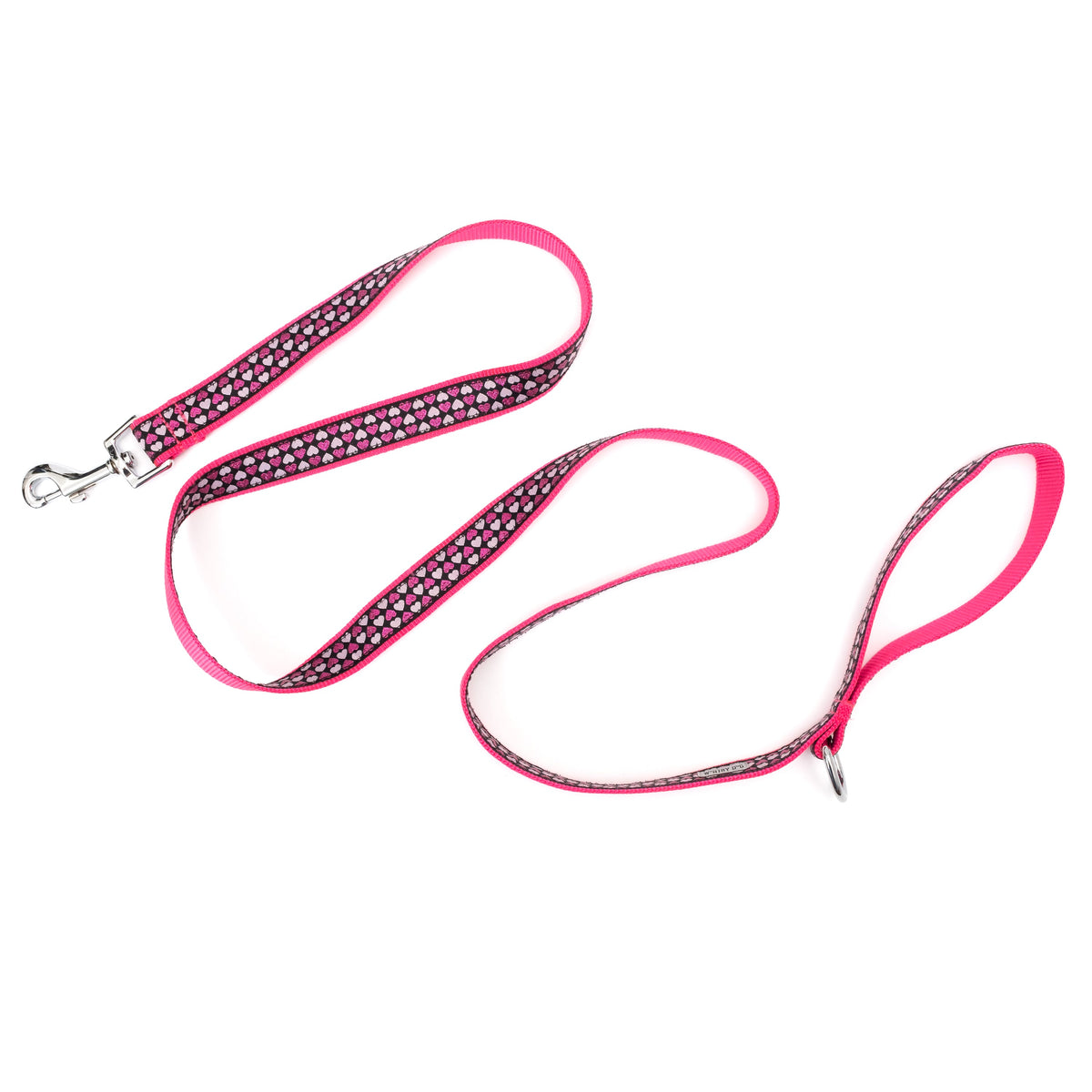 Hearts Dog Leash – Black, Sizes S, L