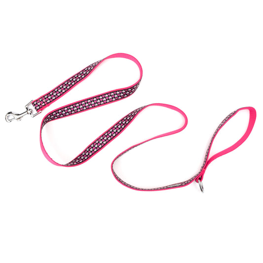 Hearts Dog Leash – Black, Sizes S, L