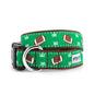 Football Field Dog Collar – Green, Sizes XS–XL