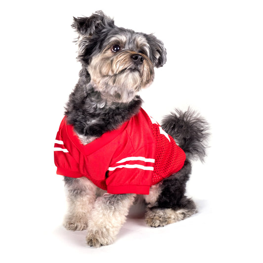 Ohio State Logo Jersey Dog Tank Top – Polyester, Scarlet, Sizes XS–XXL
