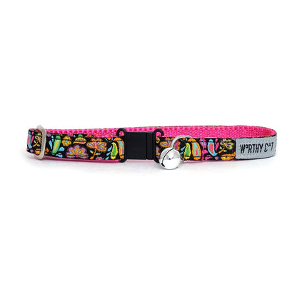 Floral Paisley Cat Collar – Black, Size One Size