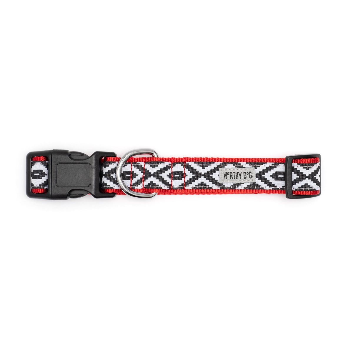 Kilim Dog Collar – Black/White, Sizes XS–XL