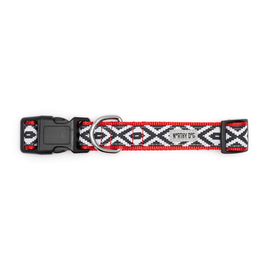 Kilim Dog Collar – Black/White, Sizes XS–XL