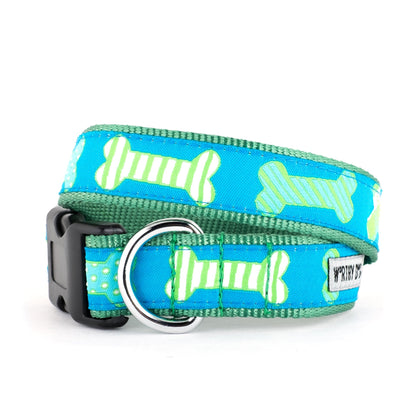 Preppy Bones Dog Collar – Pink, Blue & Red/White/Blue, Sizes XS–XL