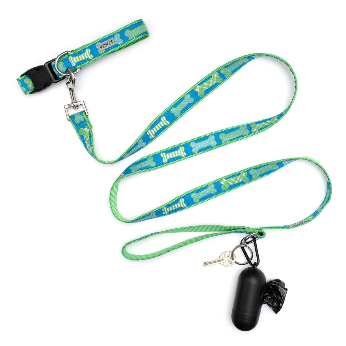 Preppy Bones Dog Collar – Pink, Blue & Red/White/Blue, Sizes XS–XL
