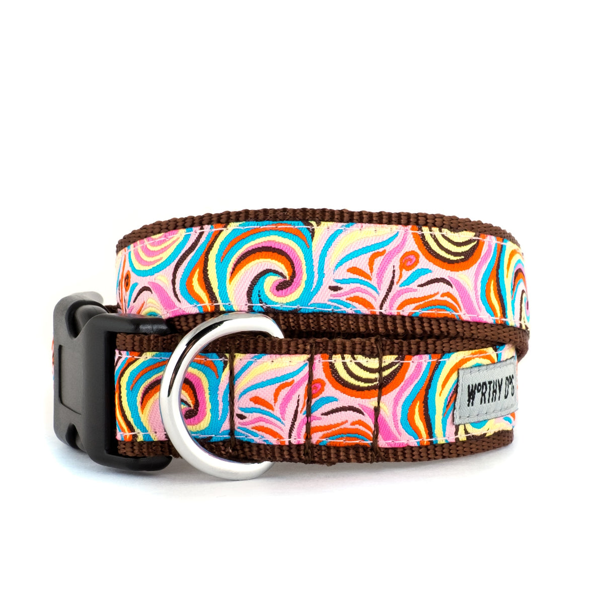 Swirly Dog Collar – Pink, Sizes XS–XL