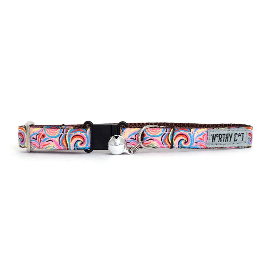 Swirly Cat Collar – Pink, Size One Size
