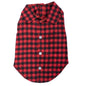 Buffalo Plaid Dog Shirt – Cotton, Red/Black, Sizes XS–XXL