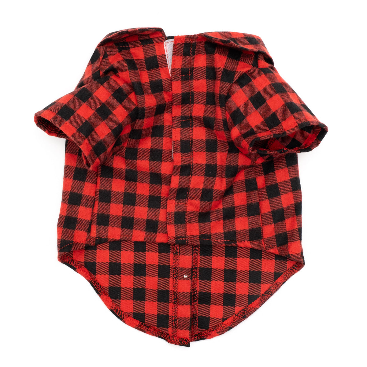 Buffalo Plaid Dog Shirt – Cotton, Red/Black, Sizes XS–XXL